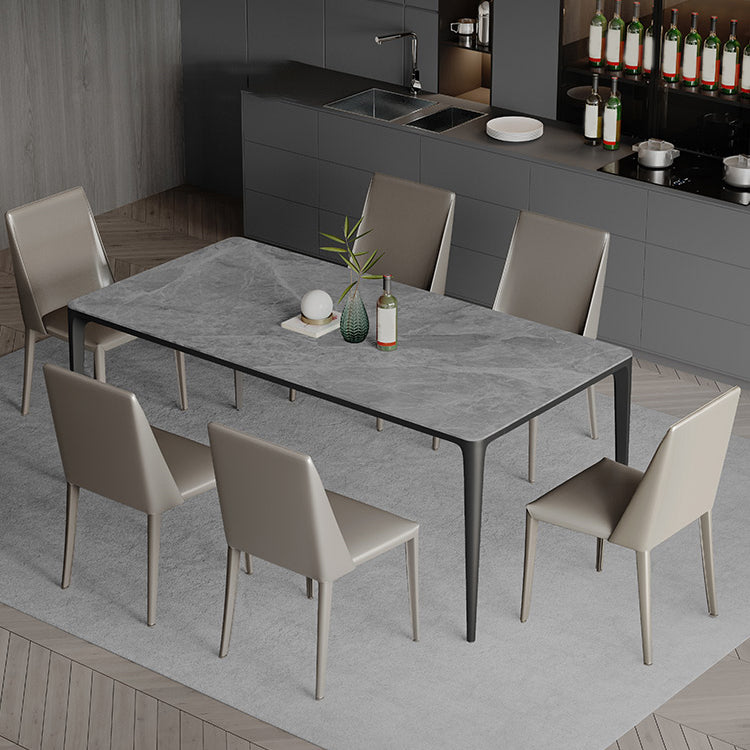 Modern Grey 1/4/5/7 Pieces Dinette Set Rectangle Legs Indoor Dining Table Set Clearhalo 'Dining Room Sets' 'Dining Tables & Seating' 'dining_room_set' 'furn' 'furn_dining_room_set' 'Furniture' 'Kitchen & Dining Furniture' 5807135