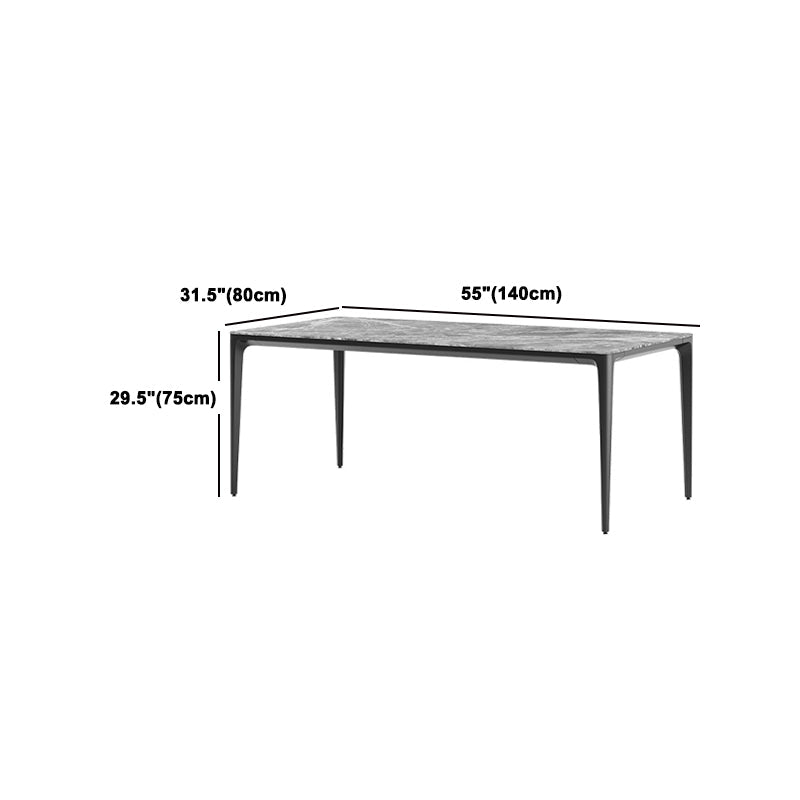 Modern Grey 1/4/5/7 Pieces Dinette Set Rectangle Legs Indoor Dining Table Set Clearhalo 'Dining Room Sets' 'Dining Tables & Seating' 'dining_room_set' 'furn' 'furn_dining_room_set' 'Furniture' 'Kitchen & Dining Furniture' 5807136