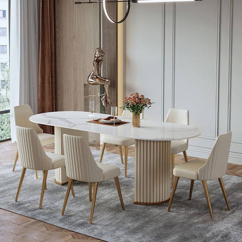 Nordic Glam rechthoekige gesinterde stenen tafelset 1/2/5/7-delige eetset