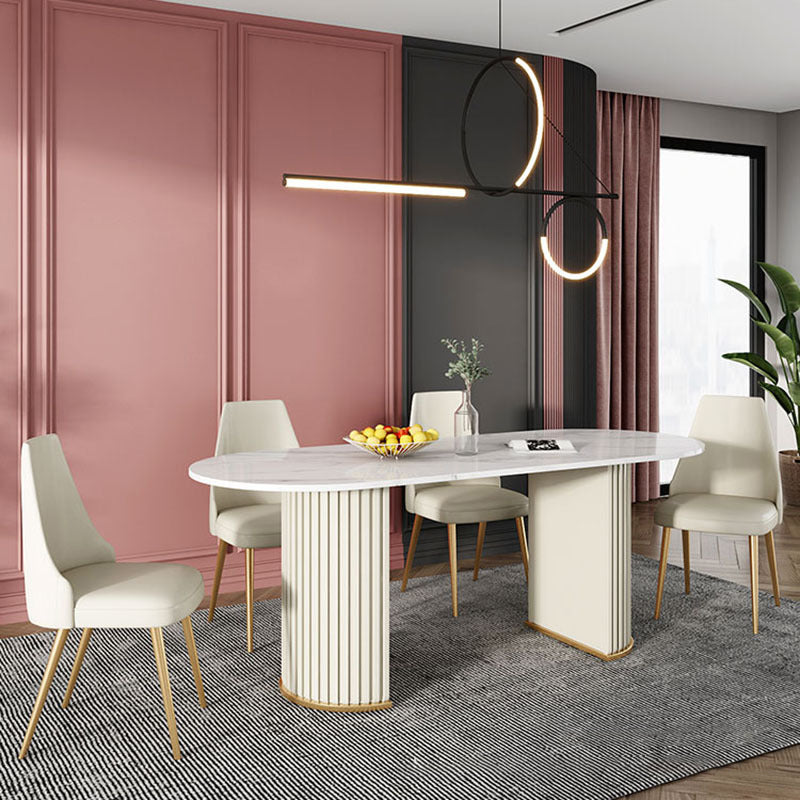 Nordic Glam rechthoekige gesinterde stenen tafelset 1/2/5/7-delige eetset