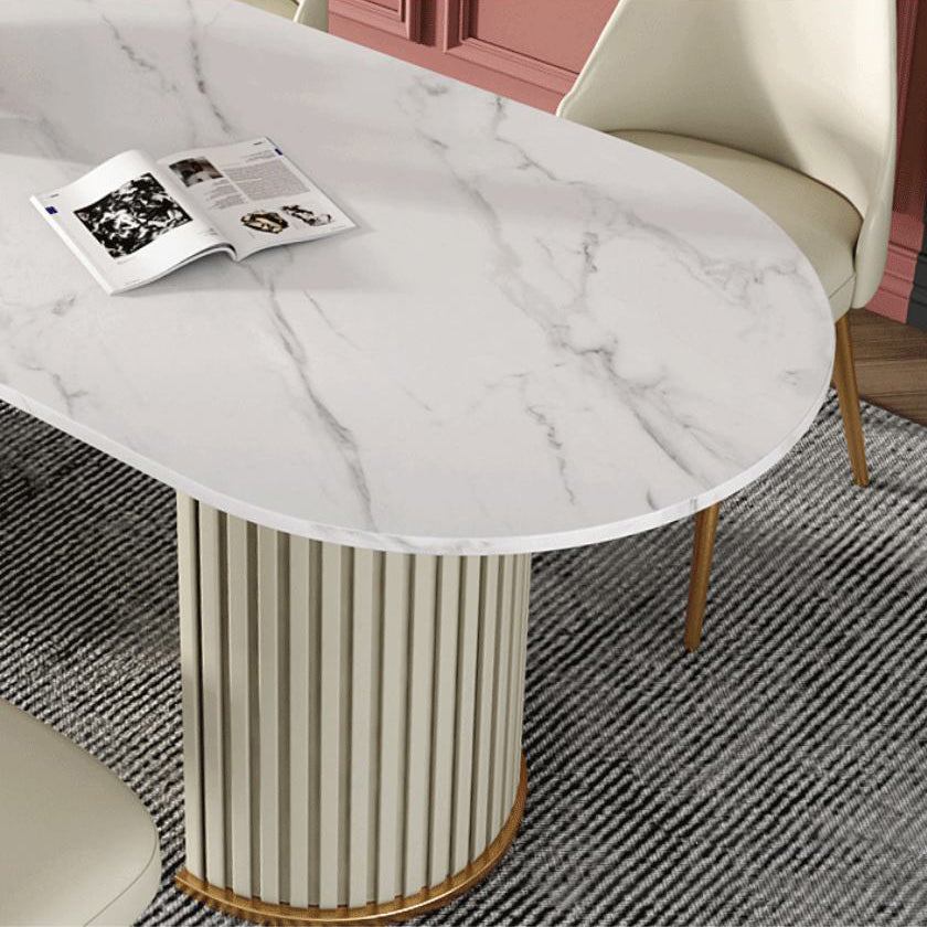 Nordic Glam rechthoekige gesinterde stenen tafelset 1/2/5/7-delige eetset