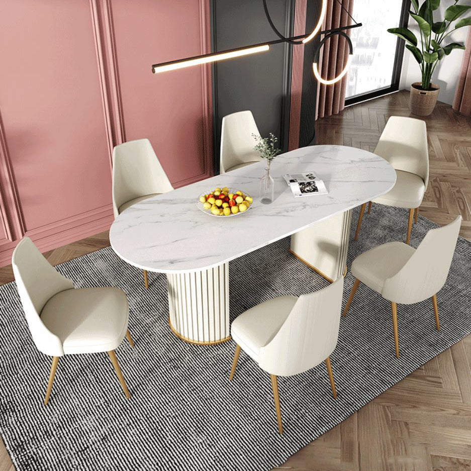 Nordic Glam rechthoekige gesinterde stenen tafelset 1/2/5/7-delige eetset