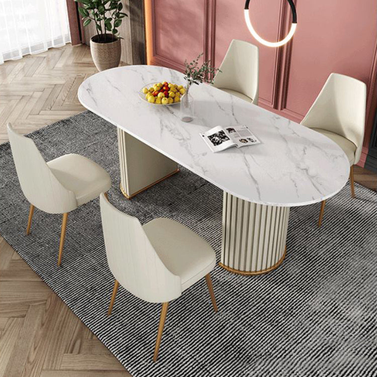 Nordic Glam rechthoekige gesinterde stenen tafelset 1/2/5/7-delige eetset