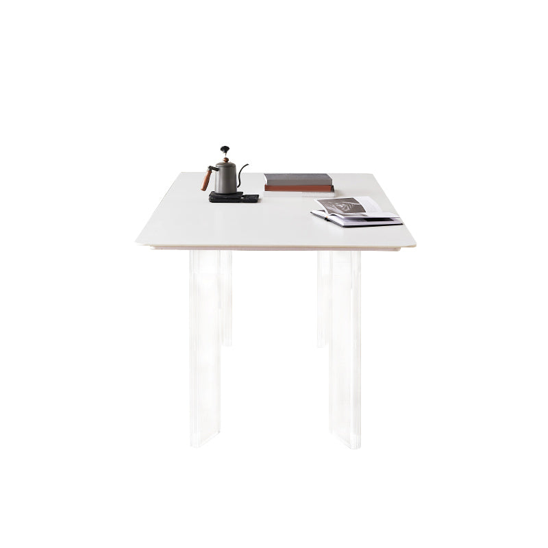 Mesa de comedor rectangular Juego de mesa de base de acrílico 1/2/5 PCS con sillas laterales