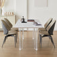 Mesa de comedor rectangular Juego de mesa de base de acrílico 1/2/5 PCS con sillas laterales