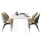 Mesa de comedor rectangular Juego de mesa de base de acrílico 1/2/5 PCS con sillas laterales