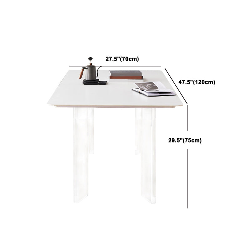 Mesa de comedor rectangular Juego de mesa de base de acrílico 1/2/5 PCS con sillas laterales