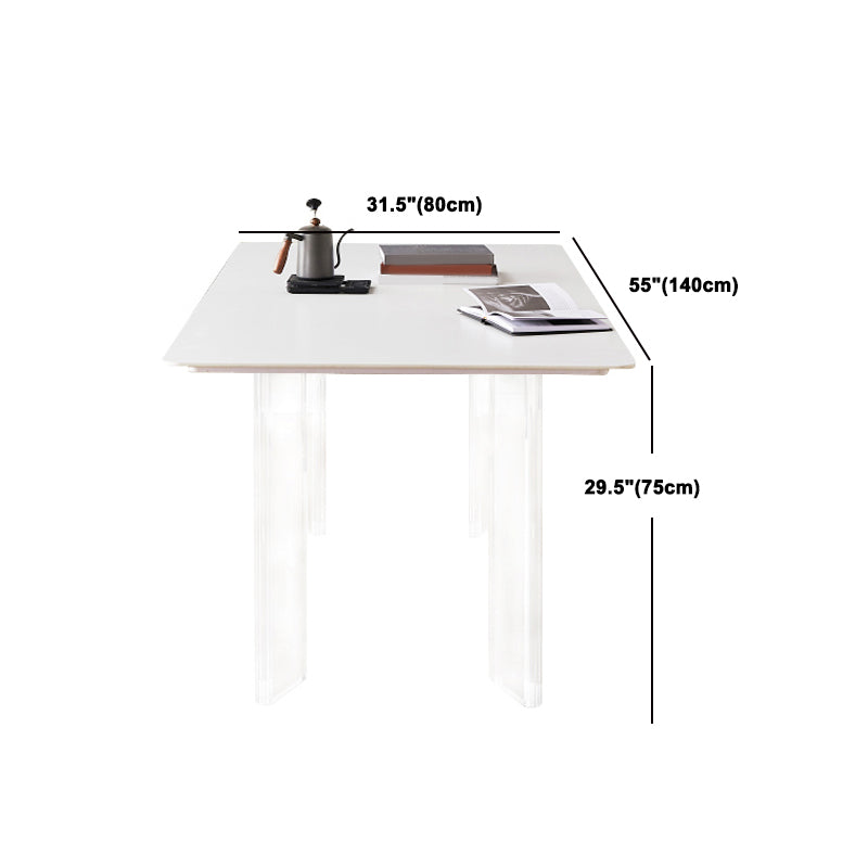 Mesa de comedor rectangular Juego de mesa de base de acrílico 1/2/5 PCS con sillas laterales