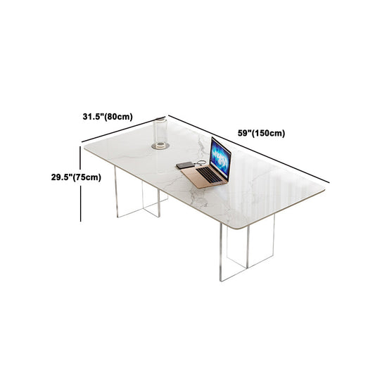 モダンダイニングセット1/2/5 PCS長方形アクリルフレームダイニングテーブルと椅子