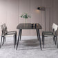 Modern Black 1/4/5/7 Pieces Dining Set Rectangle Legs Stone Indoor Dinette Set 5 Pieces: Table, 4 Chairs Clearhalo 'Dining Room Sets' 'Dining Tables & Seating' 'dining_room_set' 'furn' 'furn_dining_room_set' 'Furniture' 'Kitchen & Dining Furniture' 5807249