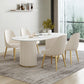 Glam White Sintered Stone Dining Table Set Oval 1/2/5/7 Pieces Dining Set for Home Use Clearhalo 'Dining Room Sets' 'Dining Tables & Seating' 'dining_room_set' 'furn' 'furn_dining_room_set' 'Furniture' 'Kitchen & Dining Furniture' 5807278