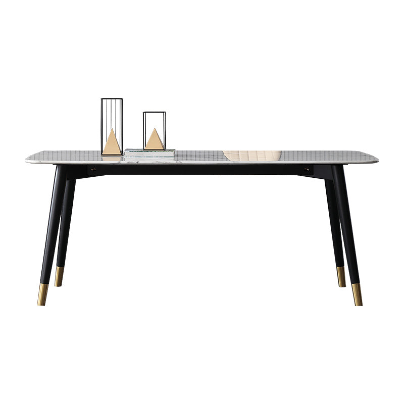 Modern Rectangle Sintered Stone Table Set 1/2/4/5/7 Pieces Dining Set White 79"L x 39"W Clearhalo 'Dining Room Sets' 'Dining Tables & Seating' 'dining_room_set' 'furn' 'furn_dining_room_set' 'Furniture' 'Kitchen & Dining Furniture' 5807289