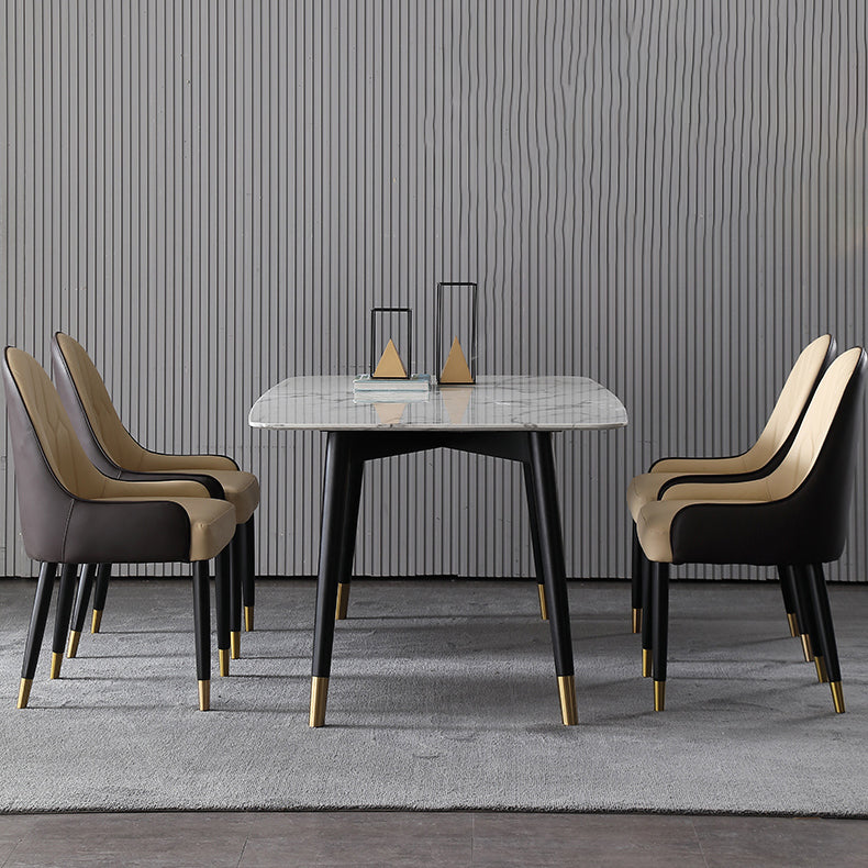 Modern Rectangle Sintered Stone Table Set 1/2/4/5/7 Pieces Dining Set Clearhalo 'Dining Room Sets' 'Dining Tables & Seating' 'dining_room_set' 'furn' 'furn_dining_room_set' 'Furniture' 'Kitchen & Dining Furniture' 5807295