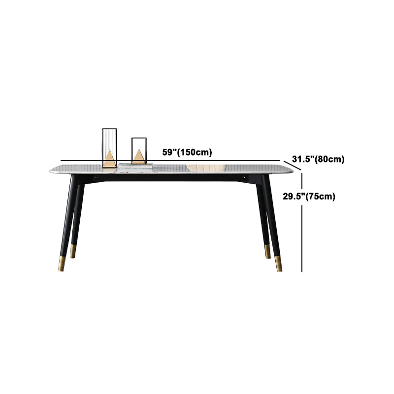 Modern Rectangle Sintered Stone Table Set 1/2/4/5/7 Pieces Dining Set Clearhalo 'Dining Room Sets' 'Dining Tables & Seating' 'dining_room_set' 'furn' 'furn_dining_room_set' 'Furniture' 'Kitchen & Dining Furniture' 5807297