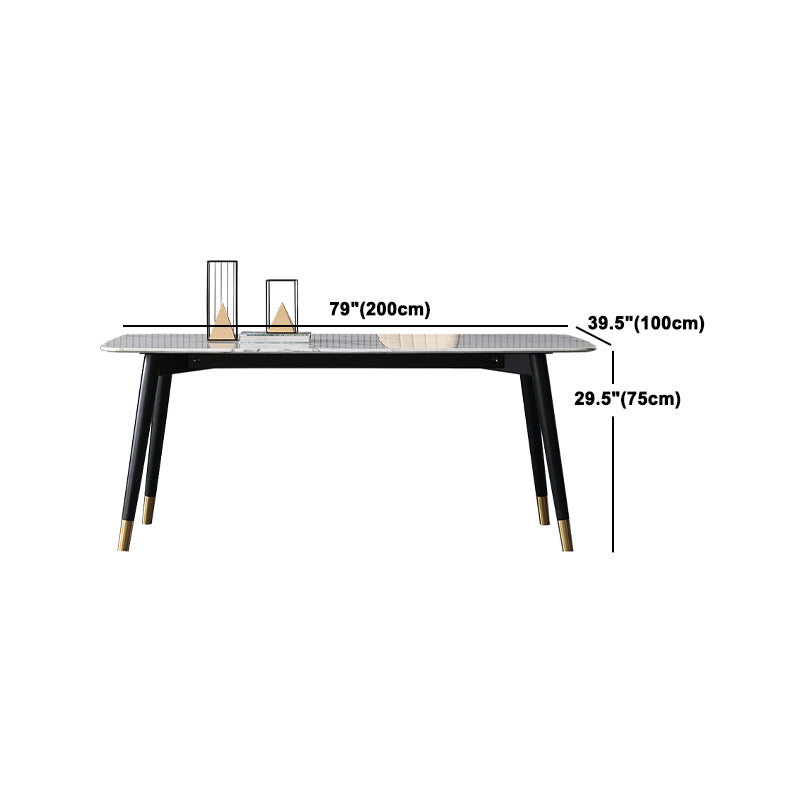 Modern Rectangle Sintered Stone Table Set 1/2/4/5/7 Pieces Dining Set Clearhalo 'Dining Room Sets' 'Dining Tables & Seating' 'dining_room_set' 'furn' 'furn_dining_room_set' 'Furniture' 'Kitchen & Dining Furniture' 5807300