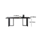Black Double Pedestal Dinette Set 1/4/5 Pieces Indoor Designer Dining Table Set Clearhalo 'Dining Room Sets' 'Dining Tables & Seating' 'dining_room_set' 'furn' 'furn_dining_room_set' 'Furniture' 'Kitchen & Dining Furniture' 5807356