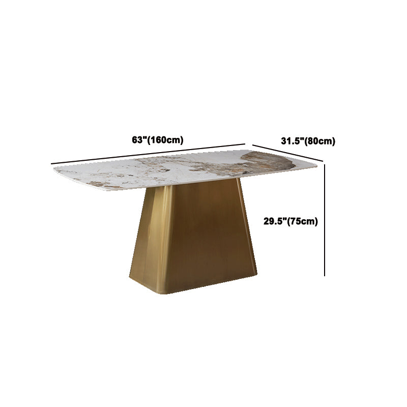 Nordic Glam Style Rectangle Sintered Stone Table Set 1/2/5/7 Pieces Dining Set Clearhalo 'Dining Room Sets' 'Dining Tables & Seating' 'dining_room_set' 'furn' 'furn_dining_room_set' 'Furniture' 'Kitchen & Dining Furniture' 5807372