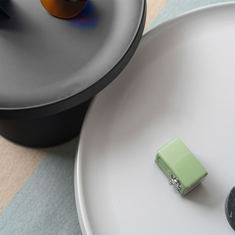 16.5"/17.7" Tall Mid-Century Round Top Side Table Metal Pedestal End Table Clearhalo 'Coffee & Accent Tables' 'End & Side Tables' 'end_side_tables' 'furn' 'furn_end_side_tables' 'Furniture' 'Living Room Furniture' 5808929