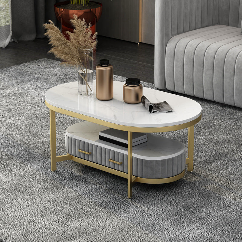 Glam 4 Legs Coffee Cocktail Table Slate Cocktail Table for Living Room Grey Clearhalo 'Coffee & Accent Tables' 'Coffee Tables' 'coffee_tables' 'furn' 'furn_coffee_tables' 'Furniture' 'Living Room Furniture' 5808939