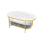 Glam 4 Legs Coffee Cocktail Table Slate Cocktail Table for Living Room Clearhalo 'Coffee & Accent Tables' 'Coffee Tables' 'coffee_tables' 'furn' 'furn_coffee_tables' 'Furniture' 'Living Room Furniture' 5808943