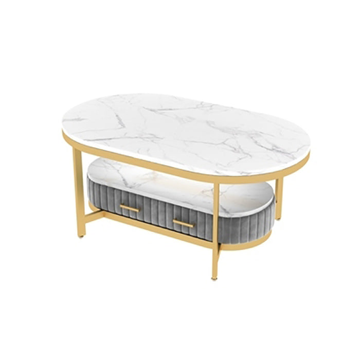 Glam 4 Legs Coffee Cocktail Table Slate Cocktail Table for Living Room Clearhalo 'Coffee & Accent Tables' 'Coffee Tables' 'coffee_tables' 'furn' 'furn_coffee_tables' 'Furniture' 'Living Room Furniture' 5808943