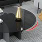 Moderner runder Couchtisch, runder Kaffee- und Cocktailtisch mit Glasplatte für das Wohnzimmer