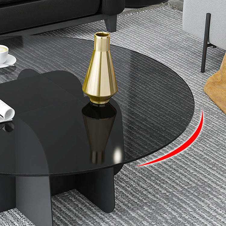 Moderner runder Couchtisch, runder Kaffee- und Cocktailtisch mit Glasplatte für das Wohnzimmer