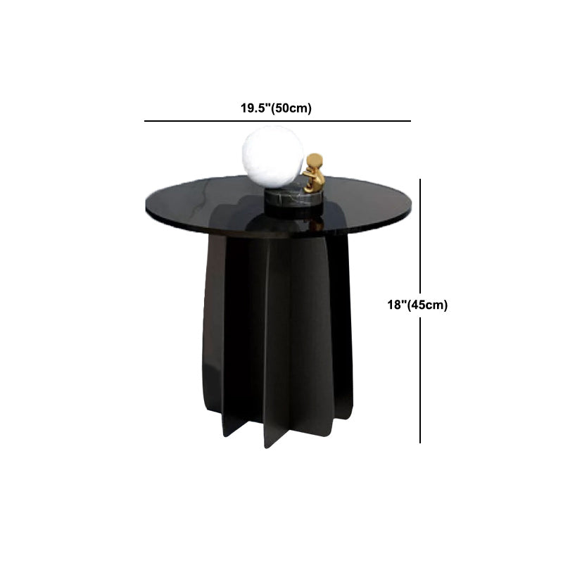 Moderner runder Couchtisch, runder Kaffee- und Cocktailtisch mit Glasplatte für das Wohnzimmer