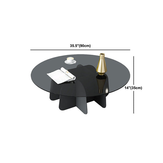 Tavolino moderno tavolino rotondo in vetro top tavolo da caffè per soggiorno