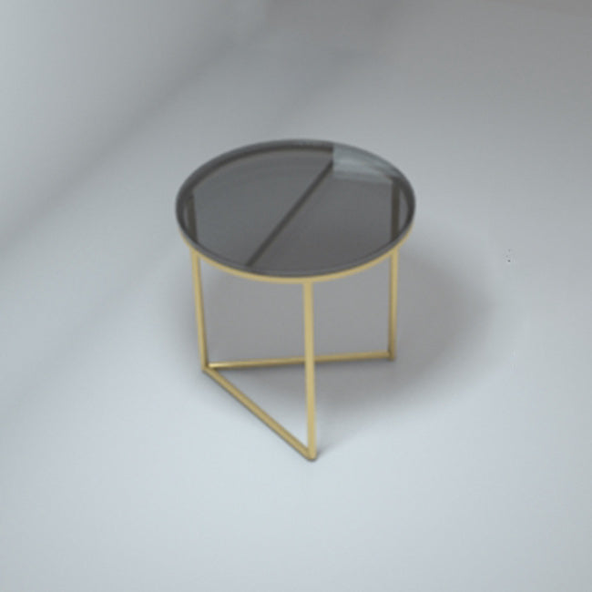 Modern X-Base Coffee Cocktail Table Glass Top Coffee Cocktail Table for Living Room 19.7"L x 19.7"W x 19.7"H Gold Clearhalo 'Coffee & Accent Tables' 'Coffee Tables' 'coffee_tables' 'furn' 'furn_coffee_tables' 'Furniture' 'Living Room Furniture' 5809072