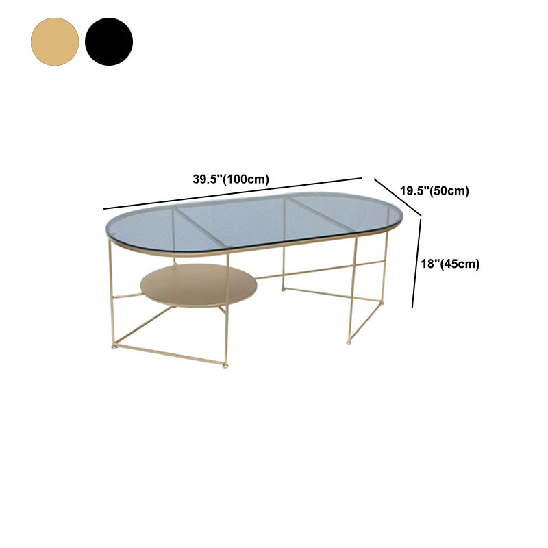Modern X-Base Coffee Cocktail Table Glass Top Coffee Cocktail Table for Living Room Clearhalo 'Coffee & Accent Tables' 'Coffee Tables' 'coffee_tables' 'furn' 'furn_coffee_tables' 'Furniture' 'Living Room Furniture' 5809073
