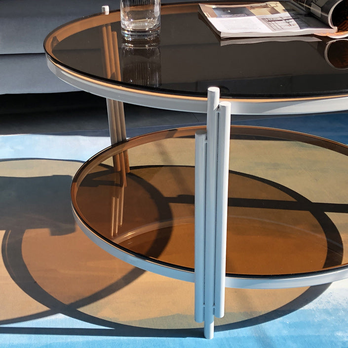 Modern Round Coffee Table 3 Legs Glass Top Coffee Cocktail Table for Living Room Clearhalo 'Coffee & Accent Tables' 'Coffee Tables' 'coffee_tables' 'furn' 'furn_coffee_tables' 'Furniture' 'Living Room Furniture' 5809083
