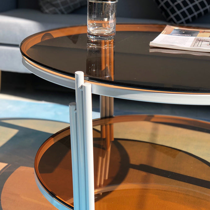 Modern Round Coffee Table 3 Legs Glass Top Coffee Cocktail Table for Living Room Clearhalo 'Coffee & Accent Tables' 'Coffee Tables' 'coffee_tables' 'furn' 'furn_coffee_tables' 'Furniture' 'Living Room Furniture' 5809084