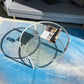 Modern Round Coffee Table 3 Legs Glass Top Coffee Cocktail Table for Living Room White Clear Clearhalo 'Coffee & Accent Tables' 'Coffee Tables' 'coffee_tables' 'furn' 'furn_coffee_tables' 'Furniture' 'Living Room Furniture' 5809085