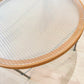 Modern Cross Legs Coffee Table Round Glass Top Coffee Cocktail Table for Living Room Clearhalo 'Coffee & Accent Tables' 'Coffee Tables' 'coffee_tables' 'furn' 'furn_coffee_tables' 'Furniture' 'Living Room Furniture' 5809097