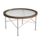 Modern Cross Legs Coffee Table Round Glass Top Coffee Cocktail Table for Living Room Clearhalo 'Coffee & Accent Tables' 'Coffee Tables' 'coffee_tables' 'furn' 'furn_coffee_tables' 'Furniture' 'Living Room Furniture' 5809102