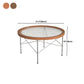 Modern Cross Legs Coffee Table Round Glass Top Coffee Cocktail Table for Living Room Clearhalo 'Coffee & Accent Tables' 'Coffee Tables' 'coffee_tables' 'furn' 'furn_coffee_tables' 'Furniture' 'Living Room Furniture' 5809104