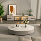 Glam Slate Coffee Cocktail Table Frame Oval Pedestal Coffee Table for Home Clearhalo 'Coffee & Accent Tables' 'Coffee Tables' 'coffee_tables' 'furn' 'furn_coffee_tables' 'Furniture' 'Living Room Furniture' 5809113