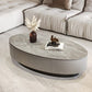 Glam Slate Coffee Cocktail Table Frame Oval Pedestal Coffee Table for Home Clearhalo 'Coffee & Accent Tables' 'Coffee Tables' 'coffee_tables' 'furn' 'furn_coffee_tables' 'Furniture' 'Living Room Furniture' 5809115