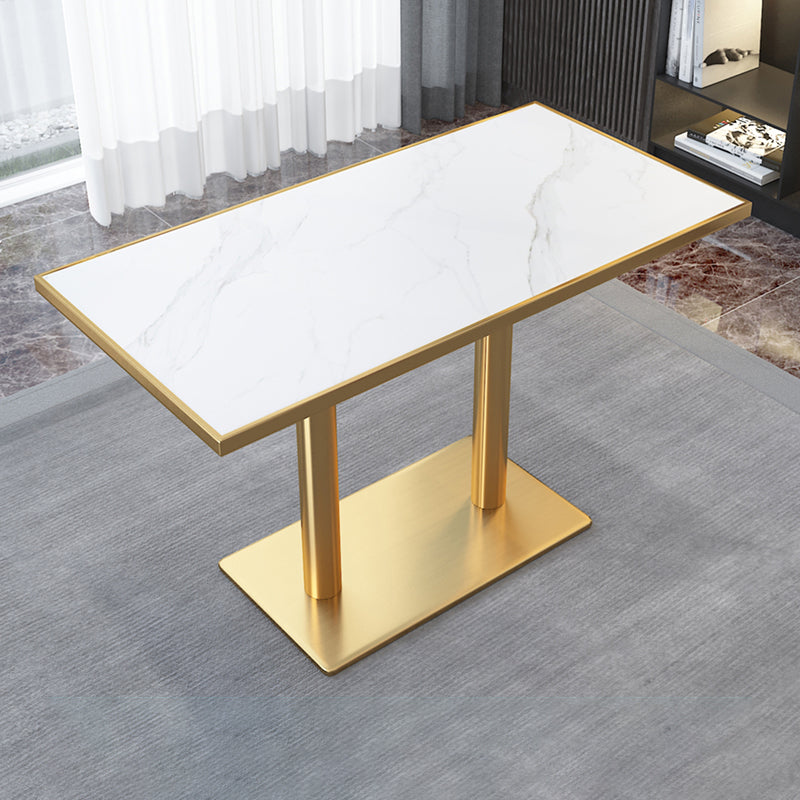 Glam Pedestal Coffee Table Set Slate Rectangular Coffee Table Set for Home Gold White Rectangular Clearhalo 'Coffee & Accent Tables' 'Coffee Tables' 'coffee_tables' 'furn' 'furn_coffee_tables' 'Furniture' 'Living Room Furniture' 5809154