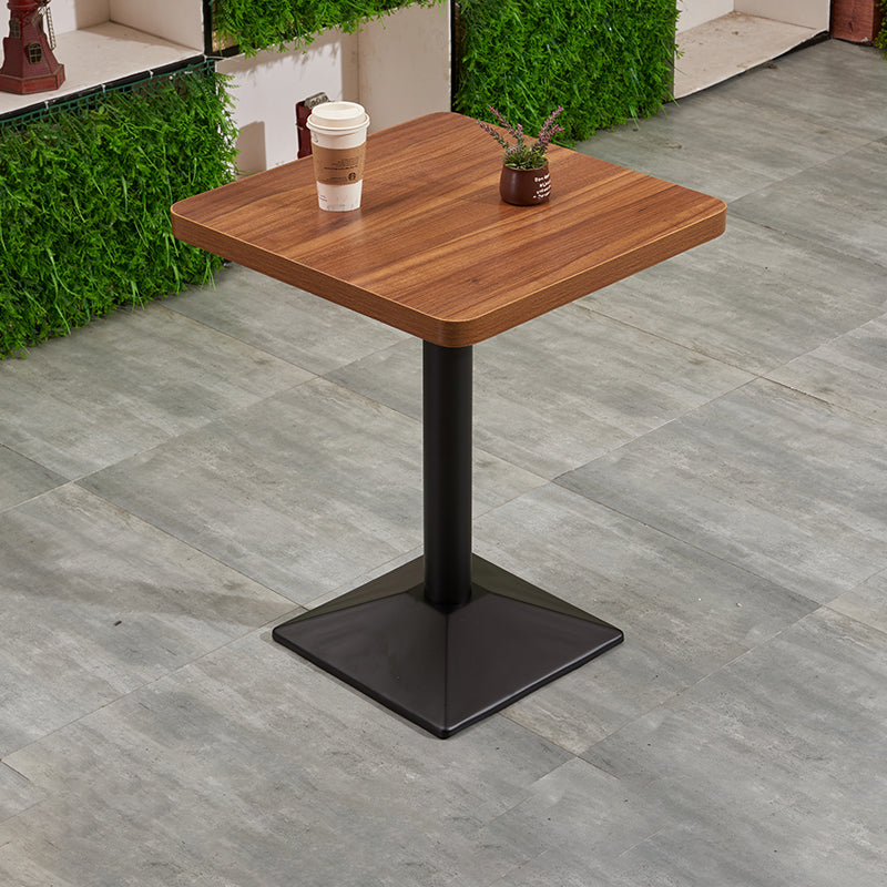 29.53" Tall Contemporary Style Coffee Cocktail Table Metal Pedestal Coffee Table Walnut Square Clearhalo 'Coffee & Accent Tables' 'Coffee Tables' 'coffee_tables' 'furn' 'furn_coffee_tables' 'Furniture' 'Living Room Furniture' 5809184