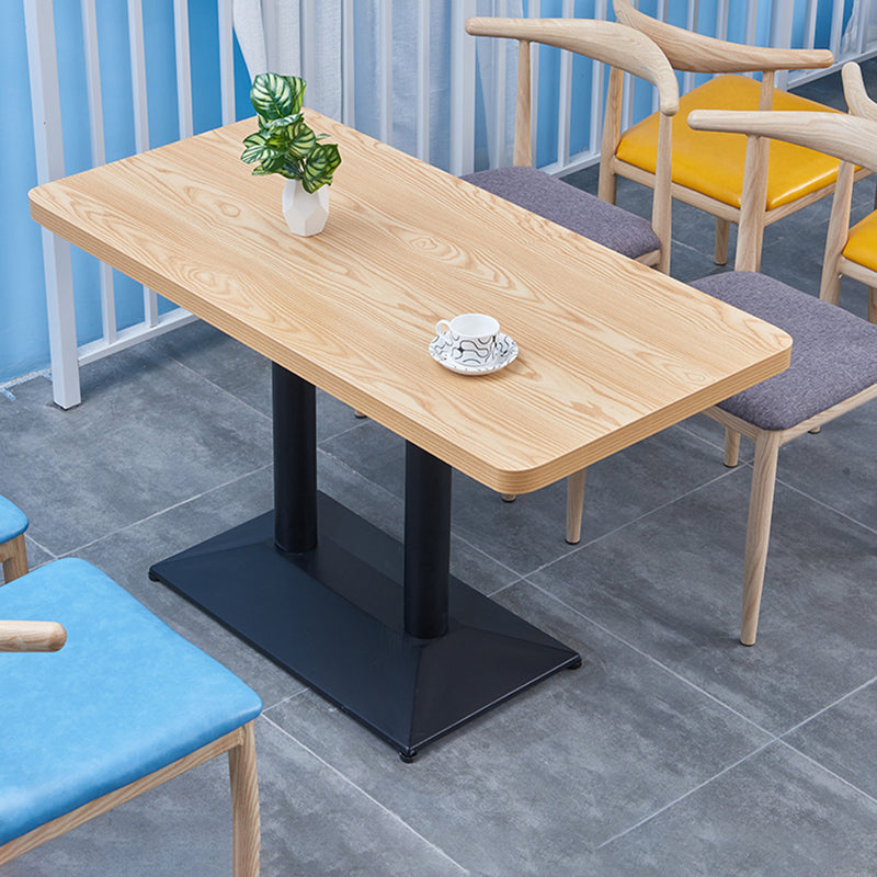 29.53" Tall Contemporary Style Coffee Cocktail Table Metal Pedestal Coffee Table Natural Rectangular Clearhalo 'Coffee & Accent Tables' 'Coffee Tables' 'coffee_tables' 'furn' 'furn_coffee_tables' 'Furniture' 'Living Room Furniture' 5809190