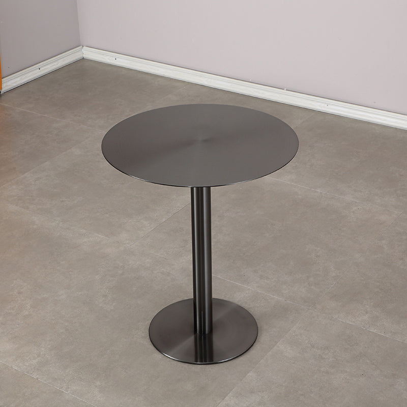 Mesa de centro redonda con pedestal de acero inoxidable, mesa de cóctel para sala de estar