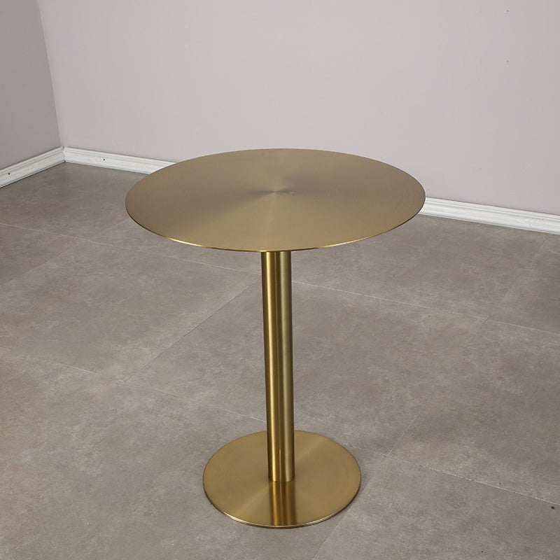 Mesa de centro redonda con pedestal de acero inoxidable, mesa de cóctel para sala de estar