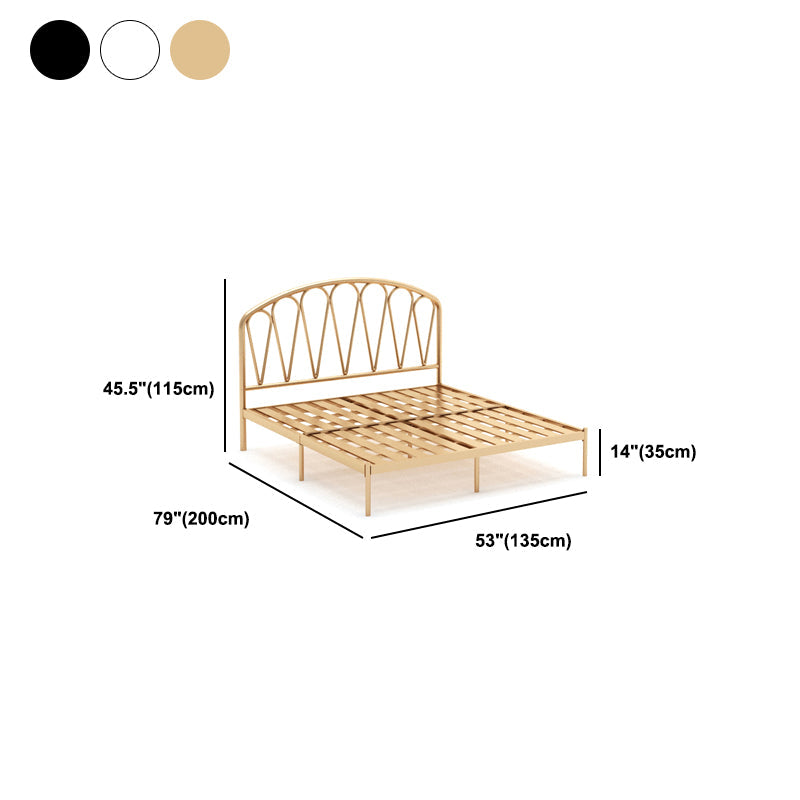 Metalen glamour open frame bed 45 "lang standaardbed met hoofdeinde