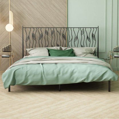 Glam 45" Tall Open-Frame Bed Metallic Bed Frame with Headboard