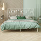 Glam 45" Tall Open-Frame Bed Metallic Bed Frame with Headboard