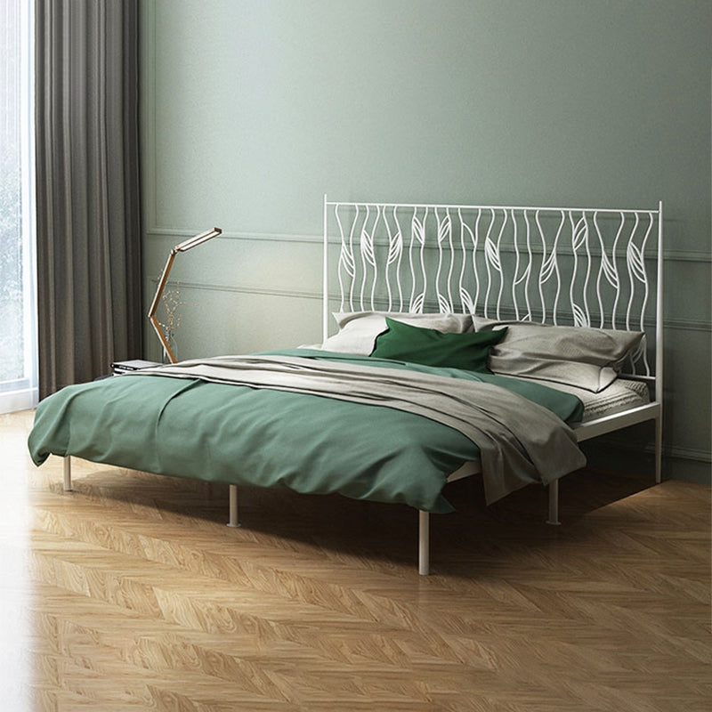 Glam 45" Tall Open-Frame Bed Metallic Bed Frame with Headboard