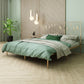 Glam 45" Tall Open-Frame Bed Metallic Bed Frame with Headboard