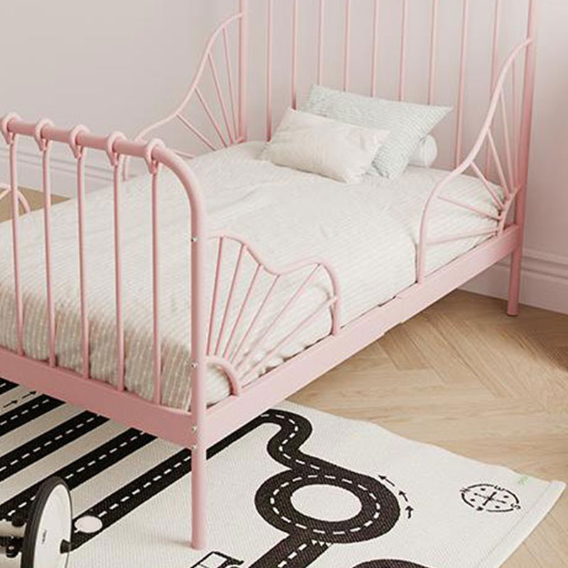 Glam Standard Bed Metal Open-Frame Bed with Rectangular Headboard